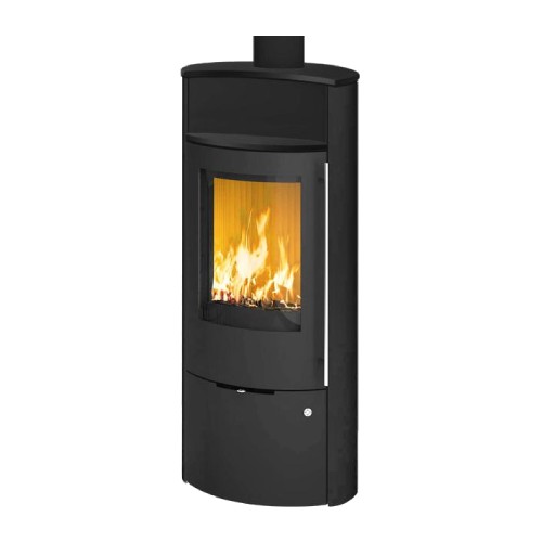 Kaminofen Olsberg Caldera II Compact 6 kW raumluftunabhängig Korpus Schwarz, Seitenverkleidung Stahl Schwarz