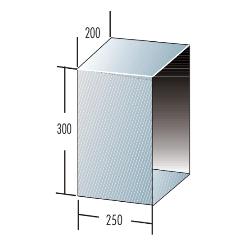 Edelstahlschornstein - Putztürverlängerung L=250 mm, BxH=200x300 mm - einwandig - Raab EW-FU