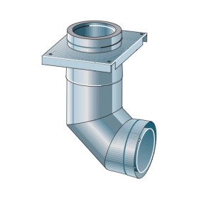 Edelstahlschornstein - Bogen 87° drehbar für Wandeintritt - doppelwandig - Raab DW-Alkon