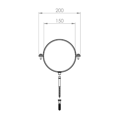 LAS-Schornstein - Wandbefestigungsbügel Ø150 mm - DRU LAS ES-I 150/100