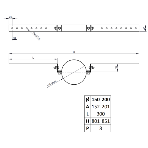 LAS-Schornstein - Sparrenhalter light - Jeremias TWIN-GAS