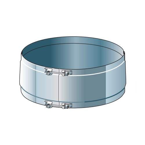 Edelstahlschornstein - Aussenklemmband (für Verbindungsleitung nicht druckdicht und Verzüge) - doppelwandig - Raab DW-Alkon