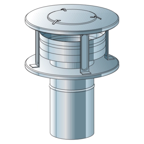 Edelstahlschornstein - Düse EN Plus mit RV-Deckel - doppelwandig - Raab Systeme