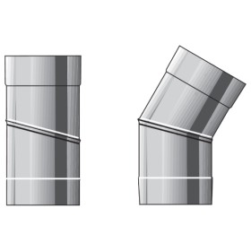Edelstahlschornstein - Bogen verstellbar 0-30° (nur für Trockenbetrieb) - einwandig - Raab EW-FU