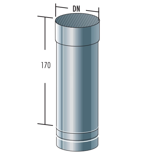 Edelstahlschornstein - Rohrelement 250 mm - einwandig - Raab EW-FU