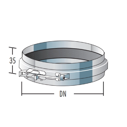 Edelstahlschornstein - Klemmband - einwandig - Raab EW-FU