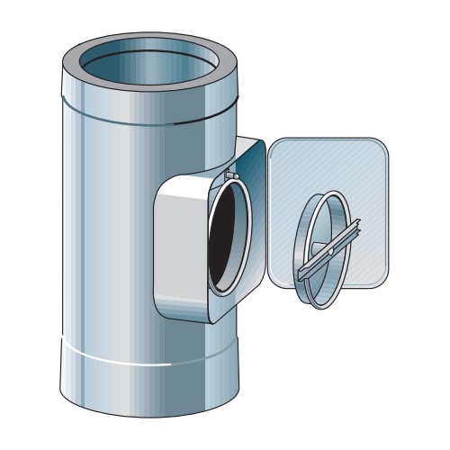 Edelstahlschornstein - Universal Reinigungsöffnung - doppelwandig - Raab DW-Alkon