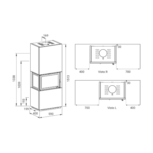 Kaminofen Lotus Visto 2 | 5,4 kW Speicherofen