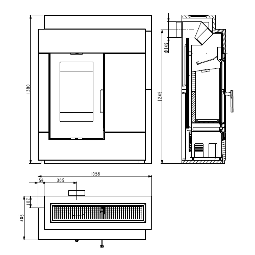 Kaminbausatz Haas und Sohn PINUS-II 8 kW