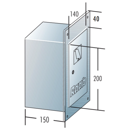 Edelstahlschornstein - Kamintür 140 mm x 200 mm mit Verlängerung 150 mm - einwandig - Raab EW-FU