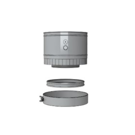 LAS-Schornstein - Element mit Messöffnungen, L = 160 mm, Ø200/130 mm - DRU LAS ES-I 200/130