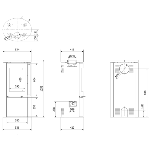 Kaminofen Kratki Ab Beton Serpentynit 8 kW