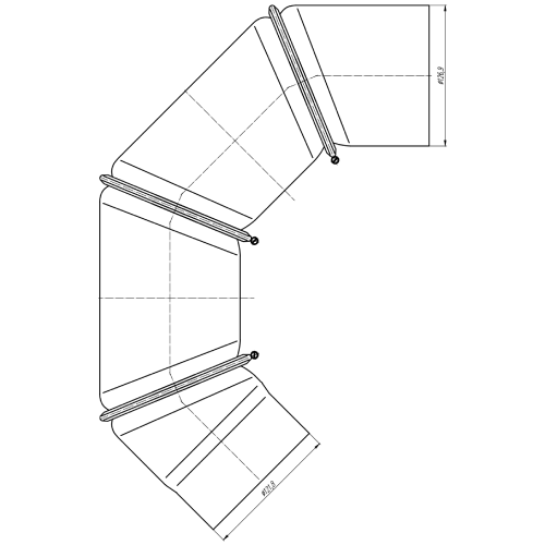 Ofenrohr - Winkel 0-90° 4-teilig ohne Tür - schwarz - Jeremias Ferro-Lux