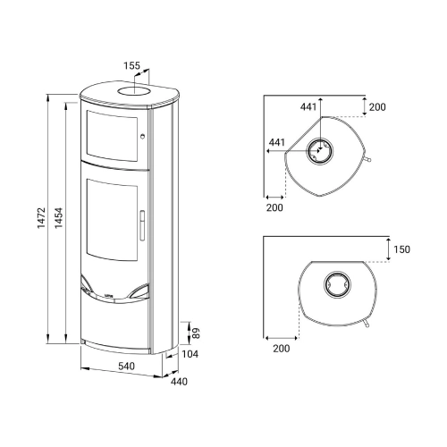 Kaminofen Lotus Prio 7 | 6 kW mit Backfach