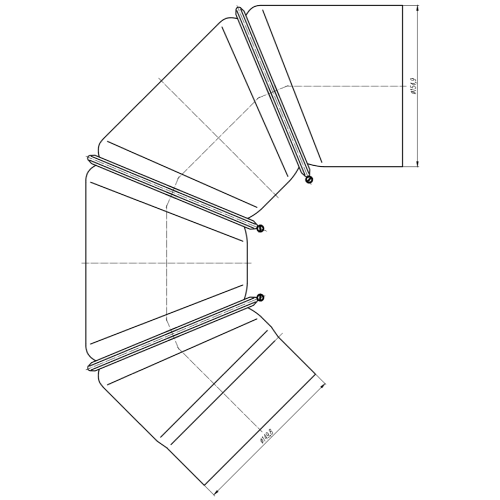 Ofenrohr - Winkel 0-90° 4-teilig ohne Tür - schwarz - Jeremias Ferro-Lux