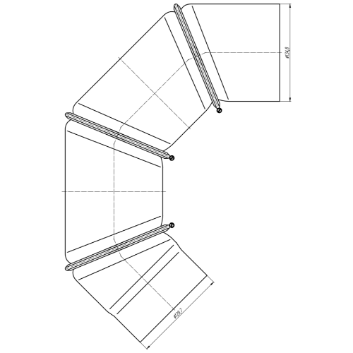 Ofenrohr - Winkel 0-90° 4-teilig ohne Tür - schwarz - Jeremias Ferro-Lux