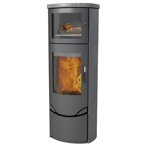 Kaminofen Lotus Prio 7M Indian Night 6 kW mit Backfach