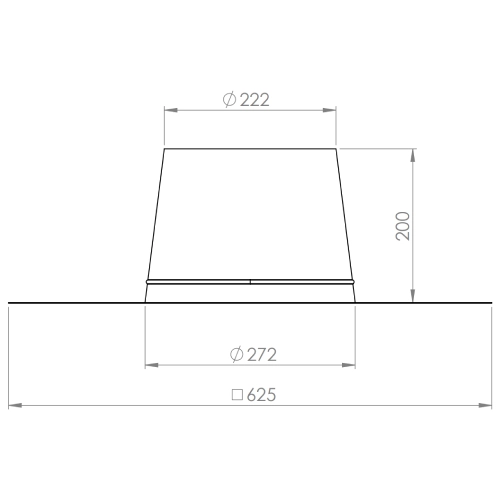 LAS-Schornstein - Flachdachdurchführung, Aluminium unlackiert, Ø200 mm - DRU LAS ES-E 200/150/100