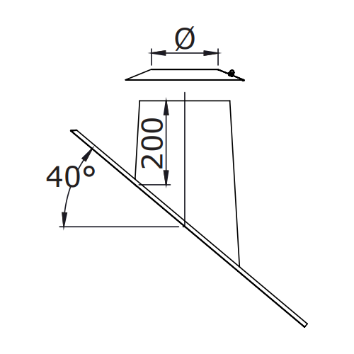 Edelstahlschornstein - Dachdurchführung 36-45° mit Elastomerrand schwarz und Wetterkragen - doppelwandig - Jeremias DW-BLACK