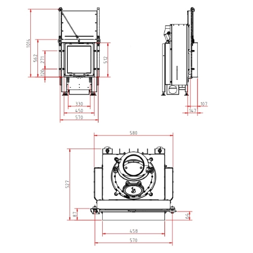 Kamineinsatz SCHMID Lina GT 45 h 5 kW Frontkamin Schiebetür