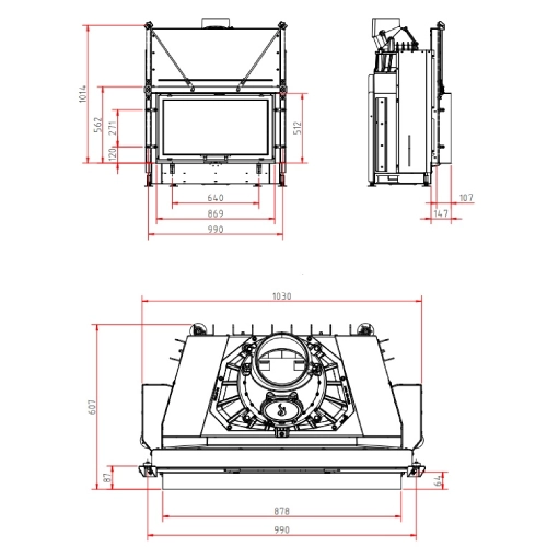 Kamineinsatz SCHMID Lina 87 h Kristall+ 10 kW Frontkamin Schiebetür