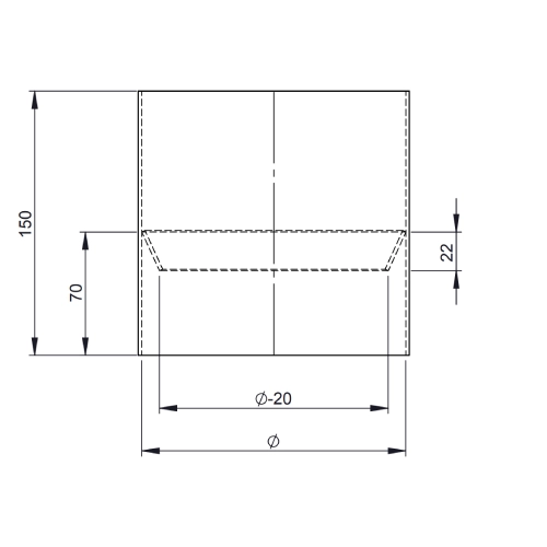 Ofenrohr - Längenelement 150 mm mit Kondensatring (ohne Einzug) - schwarz - Jeremias Ferro-Lux