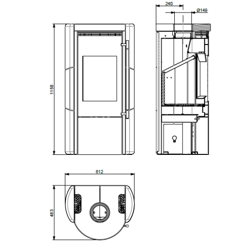 Kaminofen Haas und Sohn UPPSALA IV HSC speckstein 6 kW mit Holzfach