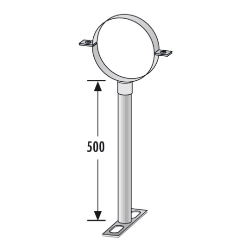 Edelstahlschornstein - Halter Boden-/Deckenbefestigung 500 mm - einwandig - Raab EW-FU