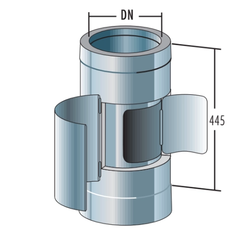 Edelstahlschornstein - Rohrelement mit Kugelfang - doppelwandig - Raab DW-Alkon