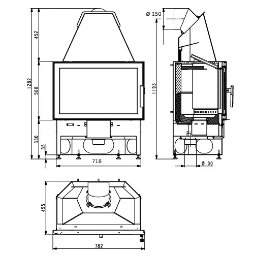 Kamineinsatz Haas und Sohn KOMFORT-IV 8 kW