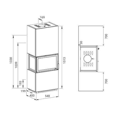 Kaminofen Lotus Visto 3 | 5,4 kW Speicherofen