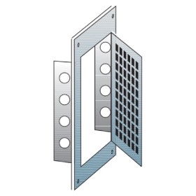 Edelstahlschornstein - Kamintür 140 mm x 200 mm mit Lüftungsgitter - einwandig - Raab EW-FU