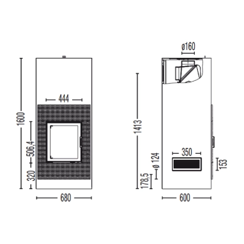 Kaminbausatz Austroflamm Kera Xtra 45 | 6 kW Drehtür