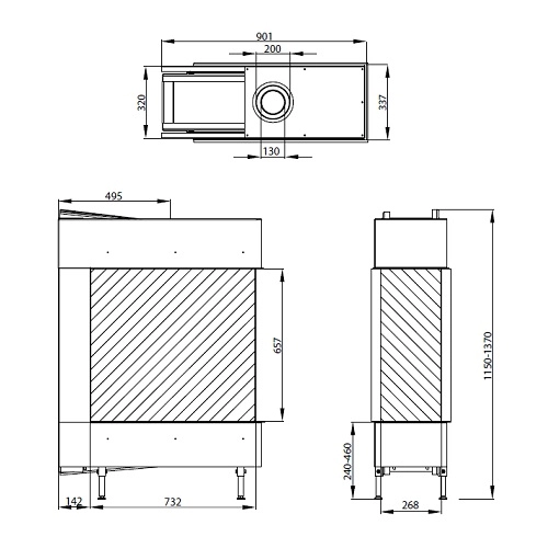 Gaskamin Leda CARISMO 73H US