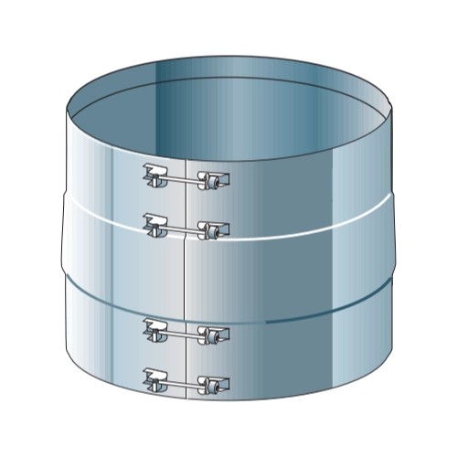 Edelstahlschornstein - Aussenklemmband breit statisch - doppelwandig - Raab DW-Alkon