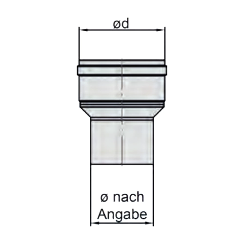 Edelstahlschornstein - Reduzierung / Erweiterung - einwandig - eka complex E