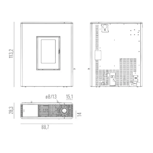 Pelletofen RED Hoya Multiair 8 XUP! S1 7,8 kW