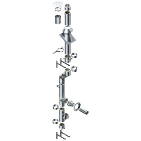 Edelstahlschornstein doppelwandig Ø 130 mm - Raab DW 25 Optilife