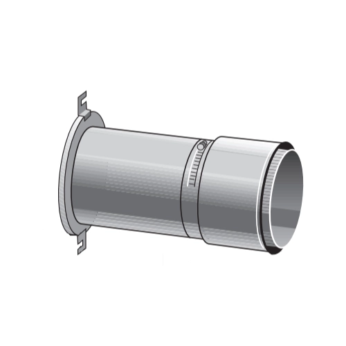 Edelstahlschornstein - Anschlussteil gleicher Durchmesser mit WFS (für Stahlrohr 2 mm) - einwandig - Raab EW-FU