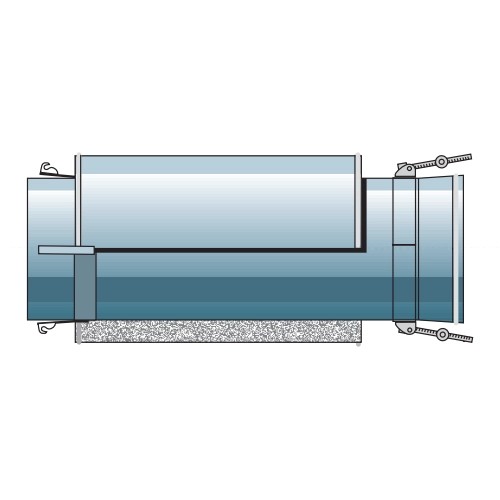 Edelstahlschornstein - V-Rohrelement 333 mm (für Verbindungsleitung druckdicht) - doppelwandig - Raab DW-Alkon