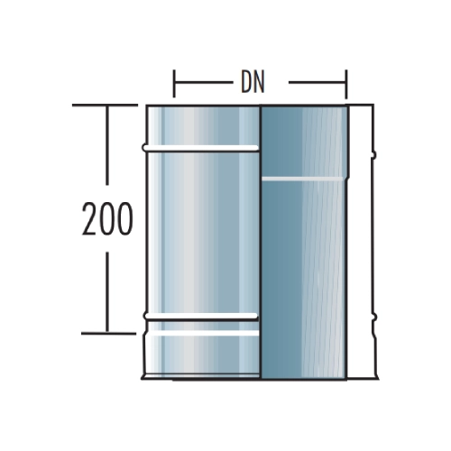 Edelstahlschornstein - Rohrelement 250 mm - doppelwandig - Raab DW-FU
