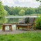 Gartenmöbel Lesli Living Loungebank Teak 130cm inkl. Kissen