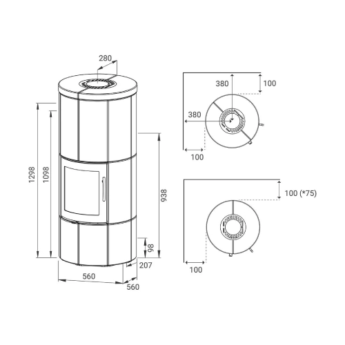 Kaminofen Lotus M Basic 6 kW Speckstein