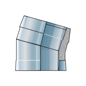 Edelstahlschornstein - Bogen 15° - doppelwandig - Raab DW-Alkon