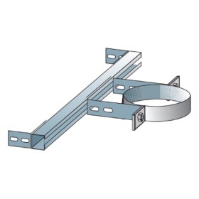 Edelstahlschornstein - Sparrenhalter statisch (bis 3 m freie Auskragung) - doppelwandig - Raab DW 25 Optilife