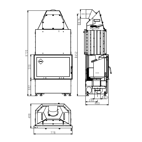 Kamineinsatz Haas und Sohn AQUA 17 kW wasserführend