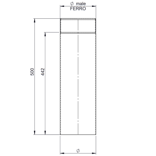 Ofenrohr - Längenelement 500 mm - schwarz - Jeremias Ferro-Lux