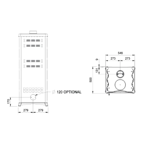 Kaminofen La Nordica Rossella Plus Forno 5.0 - Petra 9,4 kW mit Backfach