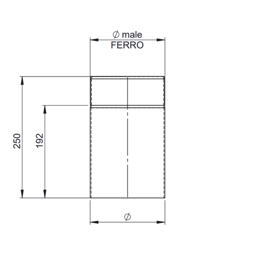 Ofenrohr - Längenelement 250 mm - schwarz - Jeremias Ferro-Lux