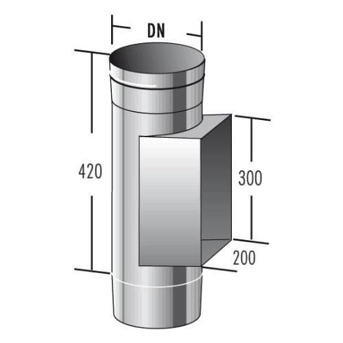 Edelstahlschornstein - Prüf-/Reinigungsöffnung 200x300 - einwandig - Raab EW-FU